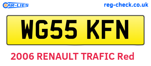 WG55KFN are the vehicle registration plates.