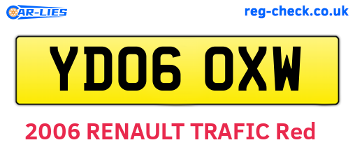 YD06OXW are the vehicle registration plates.