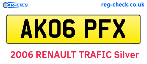 AK06PFX are the vehicle registration plates.