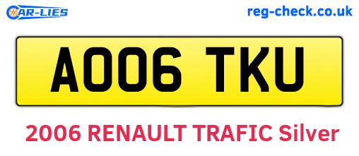 AO06TKU are the vehicle registration plates.