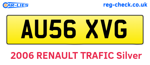 AU56XVG are the vehicle registration plates.
