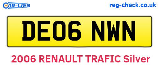 DE06NWN are the vehicle registration plates.