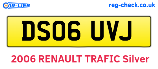DS06UVJ are the vehicle registration plates.