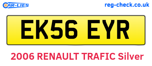 EK56EYR are the vehicle registration plates.