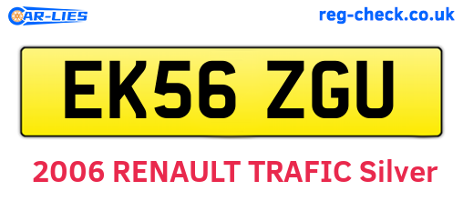 EK56ZGU are the vehicle registration plates.