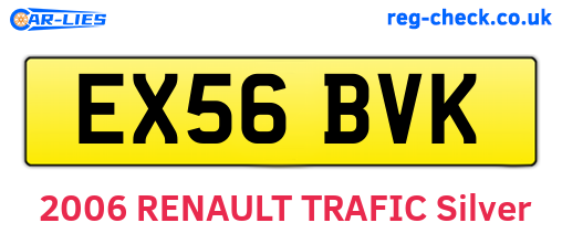 EX56BVK are the vehicle registration plates.