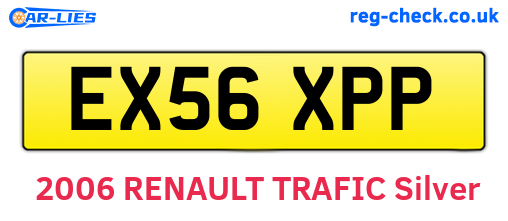 EX56XPP are the vehicle registration plates.