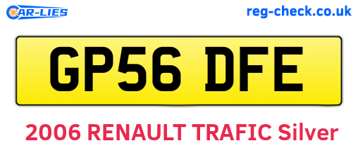 GP56DFE are the vehicle registration plates.