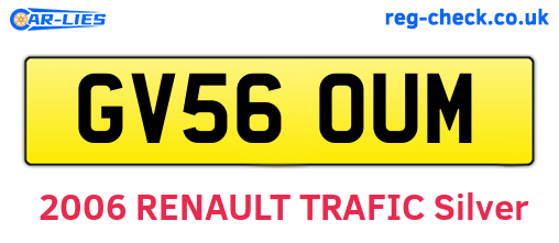 GV56OUM are the vehicle registration plates.