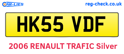 HK55VDF are the vehicle registration plates.