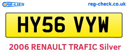 HY56VYW are the vehicle registration plates.