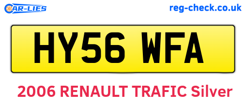 HY56WFA are the vehicle registration plates.