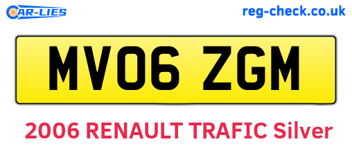 MV06ZGM are the vehicle registration plates.