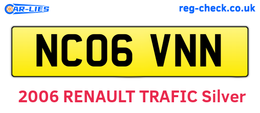 NC06VNN are the vehicle registration plates.