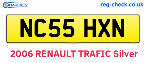 NC55HXN are the vehicle registration plates.
