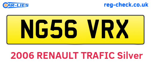 NG56VRX are the vehicle registration plates.