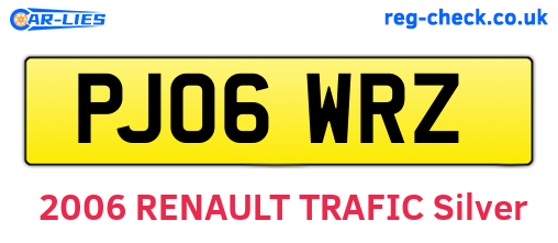 PJ06WRZ are the vehicle registration plates.