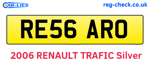 RE56ARO are the vehicle registration plates.