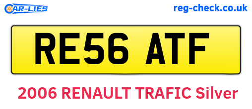 RE56ATF are the vehicle registration plates.