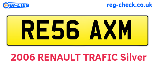 RE56AXM are the vehicle registration plates.