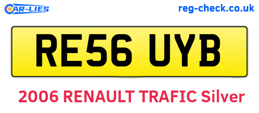 RE56UYB are the vehicle registration plates.