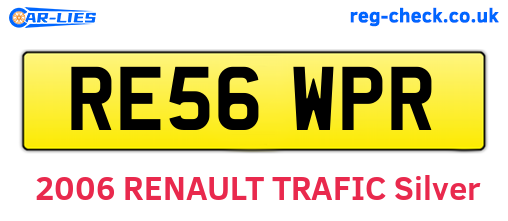 RE56WPR are the vehicle registration plates.