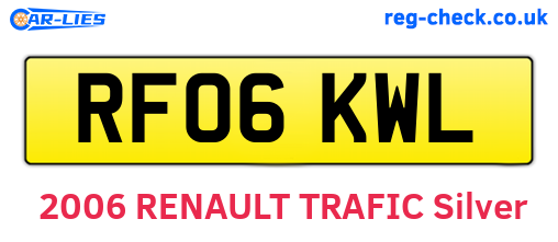 RF06KWL are the vehicle registration plates.