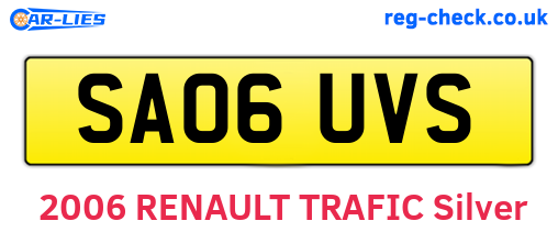 SA06UVS are the vehicle registration plates.