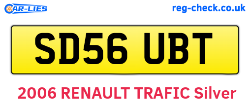 SD56UBT are the vehicle registration plates.