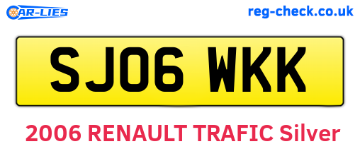 SJ06WKK are the vehicle registration plates.