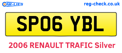 SP06YBL are the vehicle registration plates.