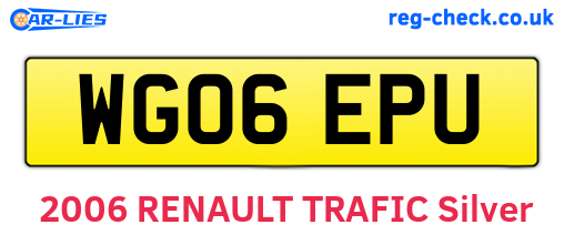WG06EPU are the vehicle registration plates.