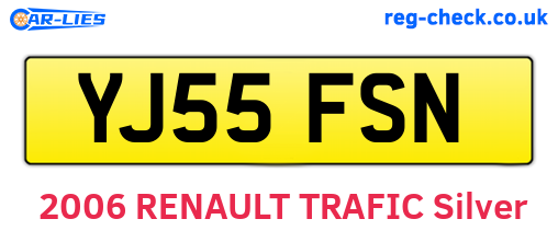 YJ55FSN are the vehicle registration plates.