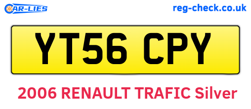 YT56CPY are the vehicle registration plates.