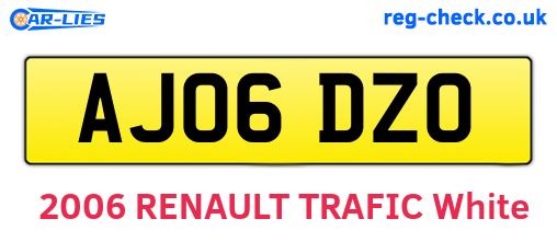 AJ06DZO are the vehicle registration plates.