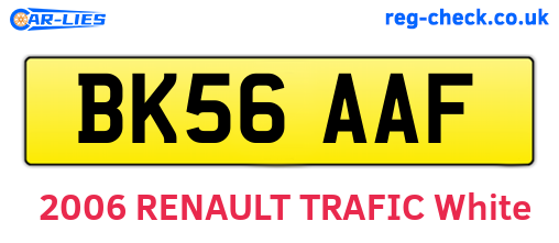 BK56AAF are the vehicle registration plates.