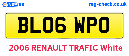BL06WPO are the vehicle registration plates.