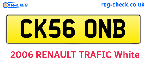 CK56ONB are the vehicle registration plates.