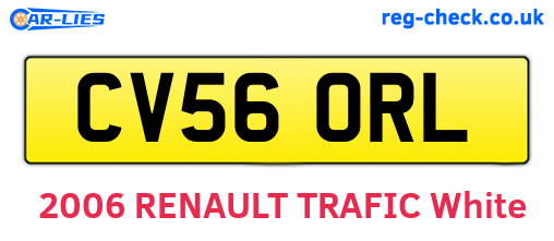CV56ORL are the vehicle registration plates.