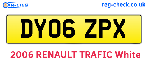 DY06ZPX are the vehicle registration plates.