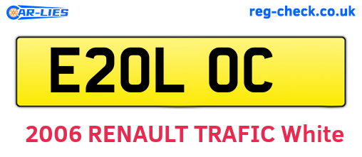 E20LOC are the vehicle registration plates.