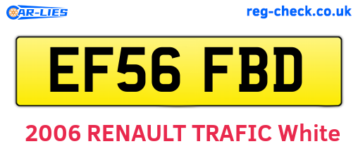 EF56FBD are the vehicle registration plates.