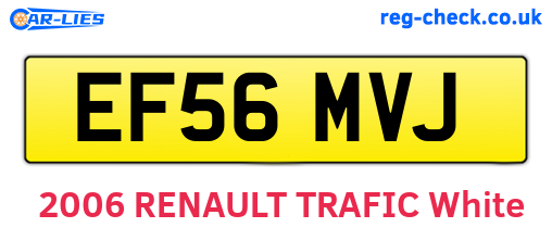 EF56MVJ are the vehicle registration plates.
