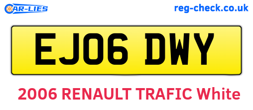 EJ06DWY are the vehicle registration plates.