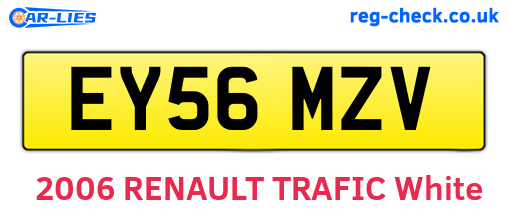 EY56MZV are the vehicle registration plates.
