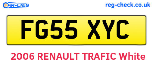 FG55XYC are the vehicle registration plates.