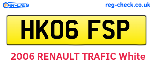 HK06FSP are the vehicle registration plates.