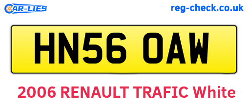 HN56OAW are the vehicle registration plates.