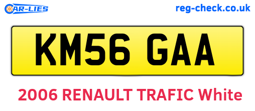 KM56GAA are the vehicle registration plates.