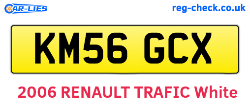 KM56GCX are the vehicle registration plates.